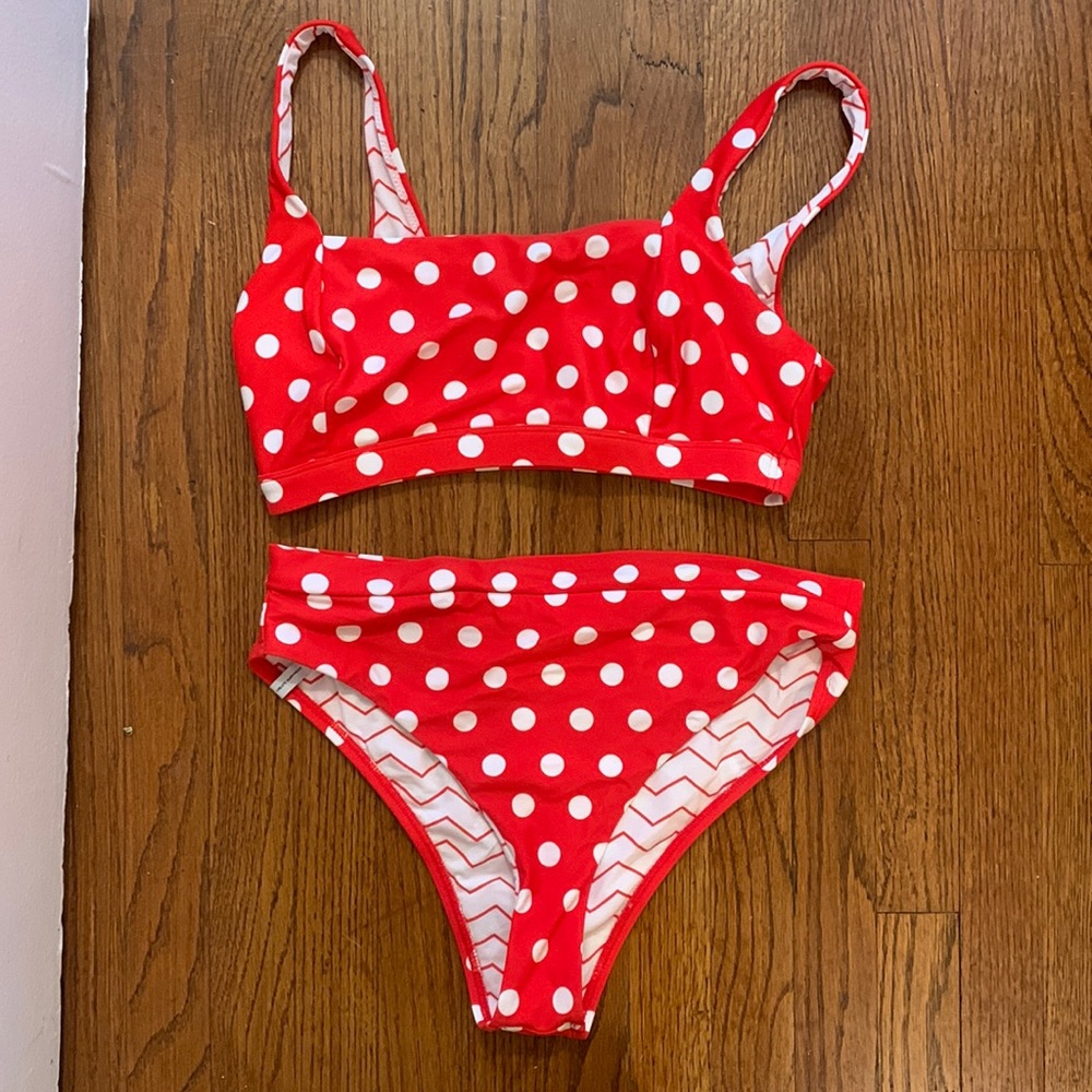 Body Glove Two Piece Bathing Suit size L Red/white